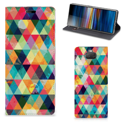 Sony Xperia 10 | Hoesje met Magneet | Geruit Sony Xperia 10 | Hoesje met Magneet | Geruit