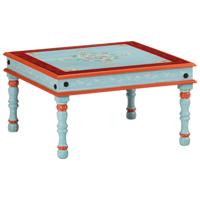 Salontafel handbeschilderd massief mangohout blauw - thumbnail