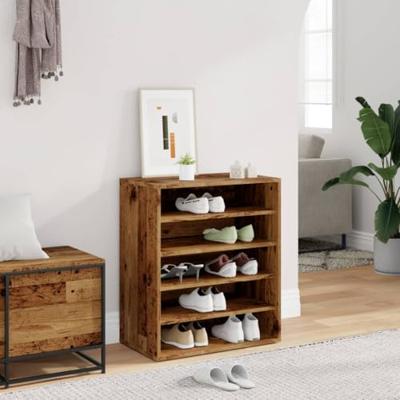 VidaXL Schoenenkast 60x35x70 cm bewerkt hout oud houtkleurig