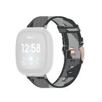 Fitbit Versa 3/4 & Sense 1/2 Canvas nylon bandje - Grijs - thumbnail