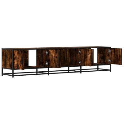 Tv-meubel 180x35x41 cm bewerkt hout gerookt eikenkleurig - thumbnail