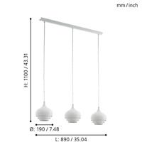 Eglo 3-lichts hanglampCamborne wit - 97213 - thumbnail