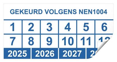 Keuringssticker gekeurd volgens NEN 1004 rechthoek 50 x 25 mm - 100 stuks (op rol) Keuringssticker gekeurd volgens NEN 1004 rechthoek 50 x 25 mm - 100 stuks (op rol)