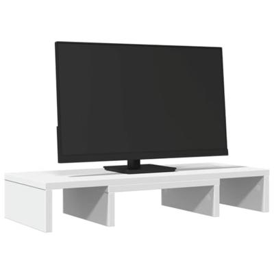 VidaXL Monitorstandaard verstelbaar 60x24x10,5 cm bewerkt hout wit VidaXL Monitorstandaard verstelbaar 60x24x10,5 cm bewerkt hout wit