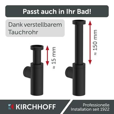Schütte Schutte design wastafel fontein sifon | 5/4" x 32mm | mat zwart - 98166220 - 98166220