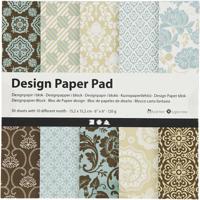 Creativ Company Design papierblok lichtblauw/bruin, 50 vellen - thumbnail