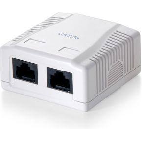 Equip 235112 surface mounted box 2-port cat.5e unshielded, white