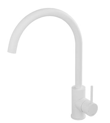 Keukenmengkraan Hotbath Cobber 1-hendel 36 cm Draaibare Uitloop Mat Wit