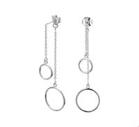 TFT Oorhangers Rondjes Zilver Gerhodineerd - thumbnail