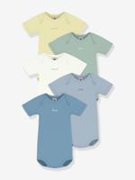 Set van 5 body's katoen PETIT BATEAU wit - thumbnail