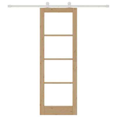 Glijdende Deur met Hardwarenset 'ORKDAL'Massief Hout & Glas