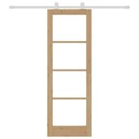 Glijdende Deur met Hardwarenset 'ORKDAL'Massief Hout & Glas - thumbnail