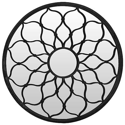 VidaXL Spiegel rond 60x3 cm ijzer zwart