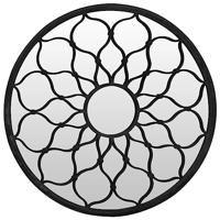 VidaXL Spiegel rond 60x3 cm ijzer zwart - thumbnail