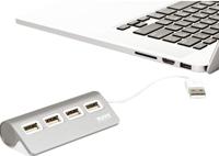 PORT Designs 900120 900120 USB-hub 4 poorten USB-A USB 2.0 480 MBit/s Grijs, Wit - thumbnail