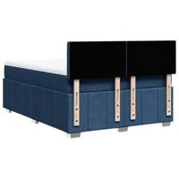 Boxspring met matras stof blauw 160x200 cm - thumbnail