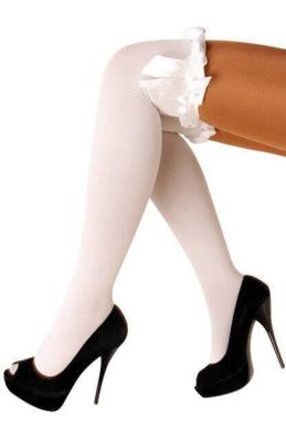 Kousen wit met strikken Britney