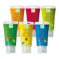 6 tubes vingerverf DJECO multi-gekleurd - thumbnail