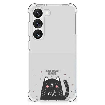 Samsung Galaxy S23 Stevig | Bumper Hoesje | Cat Good Day