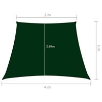 VidaXL Zonnezeil trapezium 2/4x3 m oxford stof donkergroen - thumbnail