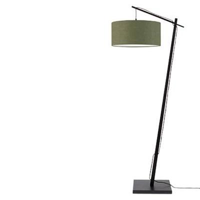GOOD&MOJO Vloerlamp 'Andes' Bamboe en Eco linnen, 176cm, kleur Groen