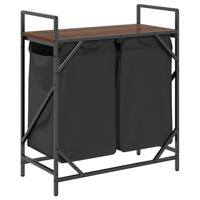 Wasmand 2 vakken met plank bruin eikenkleurig - thumbnail