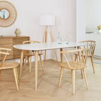 Kave Home Oqui eettafel uitschuifbaar 160/260x100 cm Wit - thumbnail