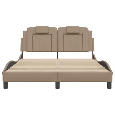 Bedframe met LED-verlichting kunstleer cappuccino 120x200 cm