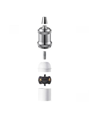 Home sweet home fitting metaal E27 - mat staal