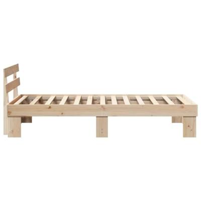 Bedframe met hoofdeinde Bruin 75 x 190 cm Massief grenenhout