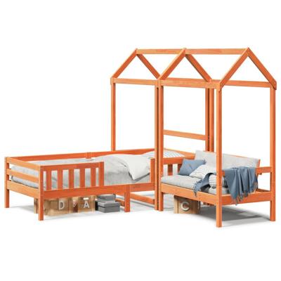 Kinderbed met huisje en bankje massief grenenhout 100x200 cm Kinderbed met huisje en bankje massief grenenhout 100x200 cm