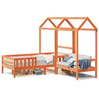 Kinderbed met huisje en bankje massief grenenhout 100x200 cm - thumbnail