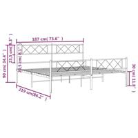 Bedframe met hoofd- en voeteneinde metaal wit 183x213 cm - thumbnail