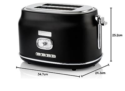 Westinghouse Retro Broodrooster - 2 Sleuven Broodrooster - Zwart Westinghouse Retro Broodrooster - 2 Sleuven Broodrooster - Zwart