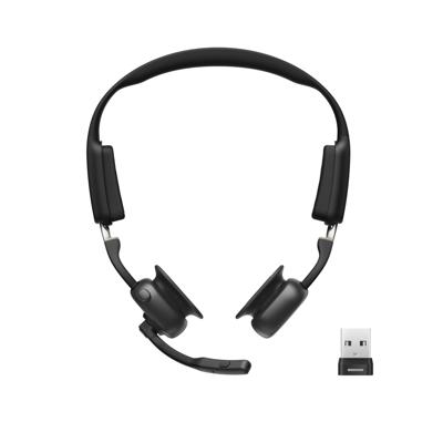 SHOKZ OpenMeet UC Open-Ear-Design Dual Bluetooth Headset | zertifieziert für UC Platformen | mit USB-A Bluetooth Adapter