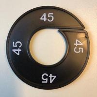 Maatring 9cm zwart/wit 45 - thumbnail