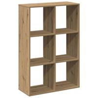 Kamerscherm / boekenkast 69,5x29x103,5 cm hout artisanaal eiken - thumbnail