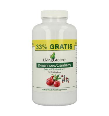 Livinggreens Cranberry D-Mannose voordeelverpakking 320 Tabletten