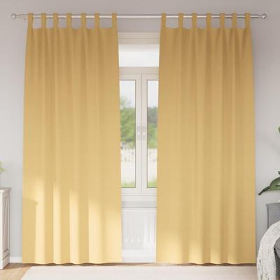 VidaXL Zwart-out gordijnen met ringen 2 pcs beige 245 x 140 cm