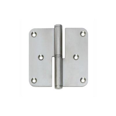 Stift paumelle DIN rechts 89 x 89 mm met ronde hoek RVS geborsteld incl. schroeven