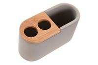 Glas DKD Home Decor 11 X 4,5 X 6 CM Natuurlijk Grijs Cement - thumbnail