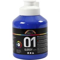 Creativ Company Acrylverf glossy, blauw, 500 ml/ 1 fles - thumbnail