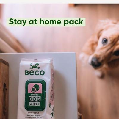 Beco Bamboo Dog Wipes hypoallergene doekjes hond (80 stuks) 5 x Kokos