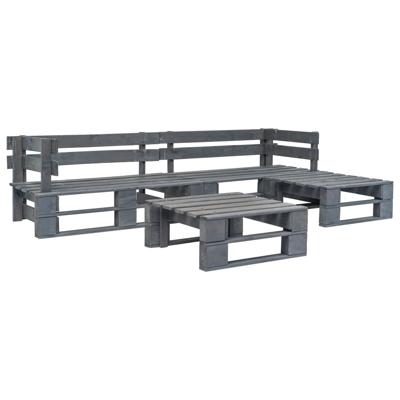 4-delige Loungeset pallet hout grijs