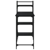 Computerbureau met schappen 120x47x109 cm zwart - thumbnail
