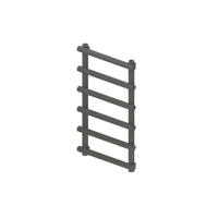 Designradiator Boss & Wessing Tubi Handdoekrek 85x50 cm Zij-Onderaansluiting Mat Antraciet Boss & Wessing - thumbnail