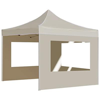 VidaXL Partytent inklapbaar met wanden 3x3 m aluminium crème