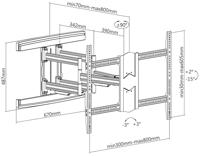 My Wall HP 45 L TV-beugel Voor curved TVs, Uittrekbaar, Kantelbaar, Zwenkbaar, Variabele afstand tot de muur 127,0 cm (50) - 254,0 cm (100) Kantelbaar, - thumbnail