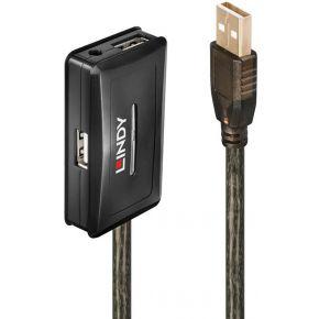 LINDY 42635 USB-kabel USB 2.0 USB-A stekker, USB-A bus, USB-A bus, USB-A bus, USB-A bus 10.00 m Grijs
