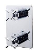 Wiesbaden Cross afbouwdeel inbouwthermostaat 2 weg chroom 29.2530 - thumbnail